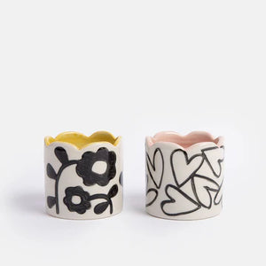 Caroline Gardner Heart and Flower Egg Cups