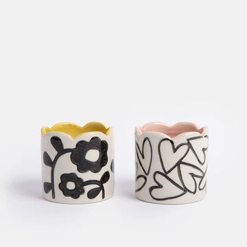 Caroline Gardner Heart and Flower Egg Cups