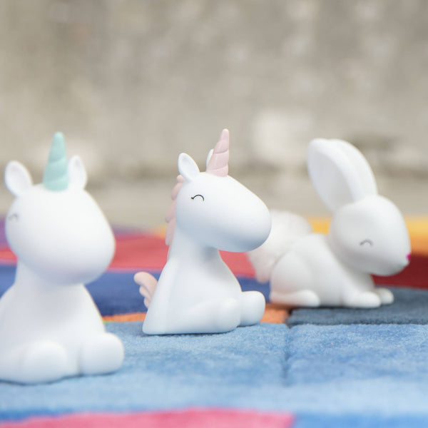 Dhink Mini Night Light White Unicorn With Pastel Blue Mane