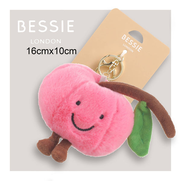 PLUSH PEACH BAG CHARM - Brambles Gift Shop