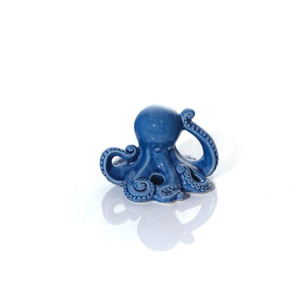 Navy Blue Octopus Ceramic Ornament