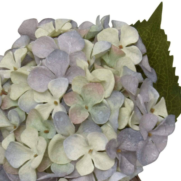 Artificial Hydrangea Two Tone Green and Blue Faux Stem 46cm - Brambles Gift Shop