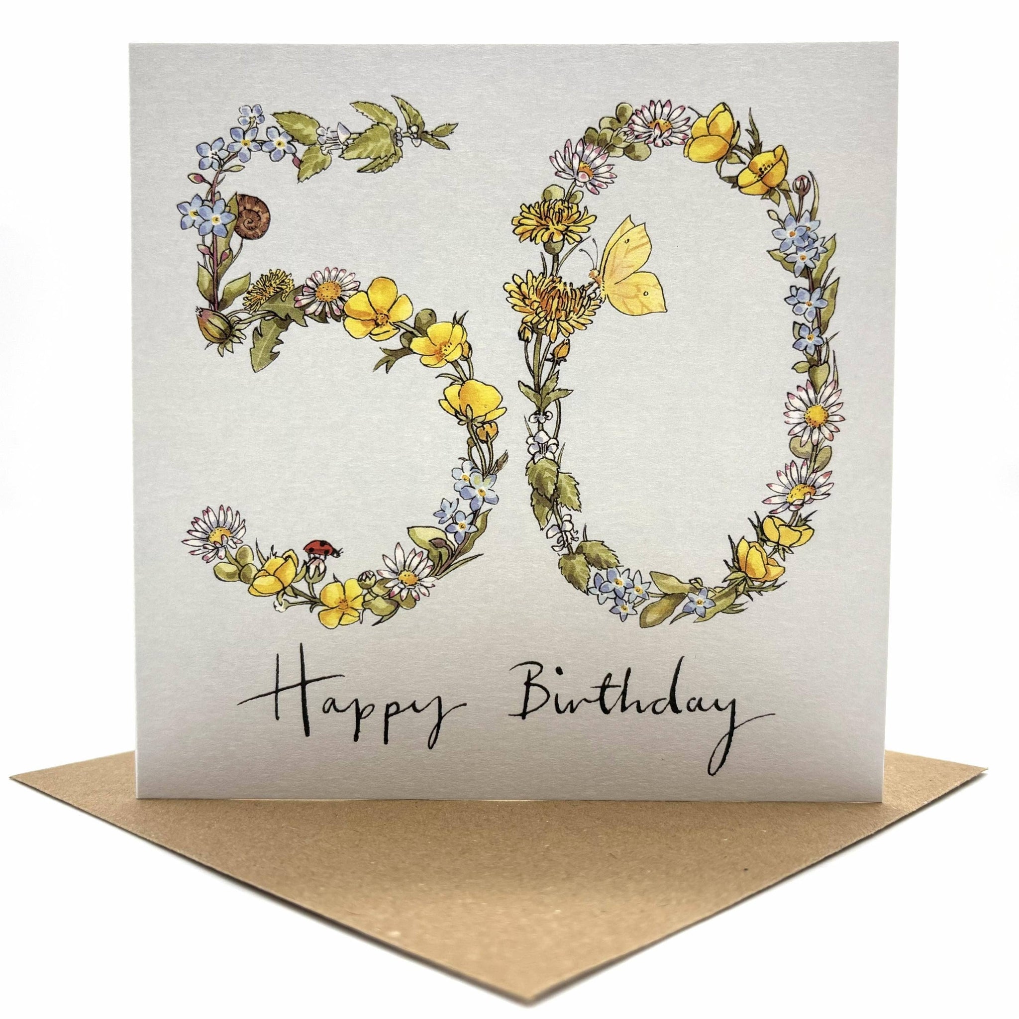 50th Birthday Card - Wildflower