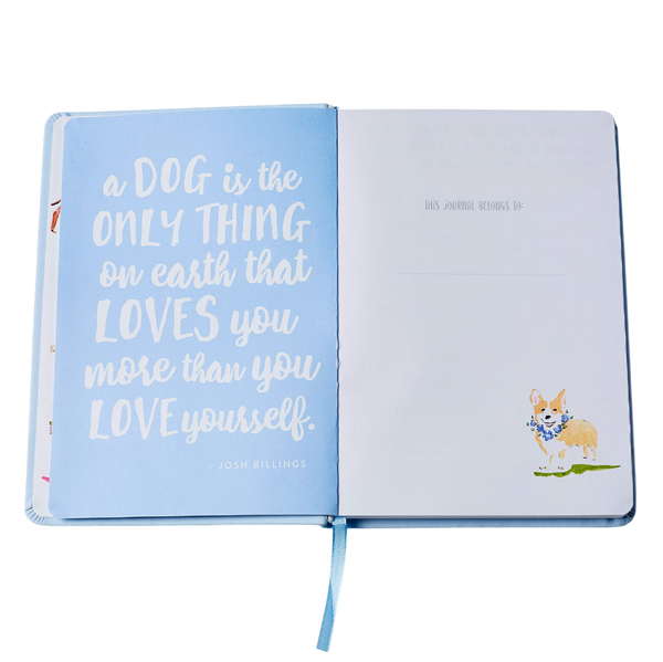 Éccolo A5 Soft Cover Dog Lover Journal - Baby Blue