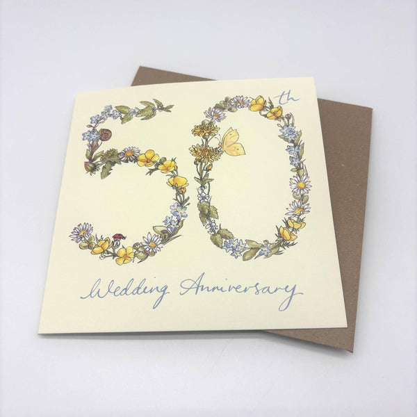 50th Anniversary Card - Wildflowers