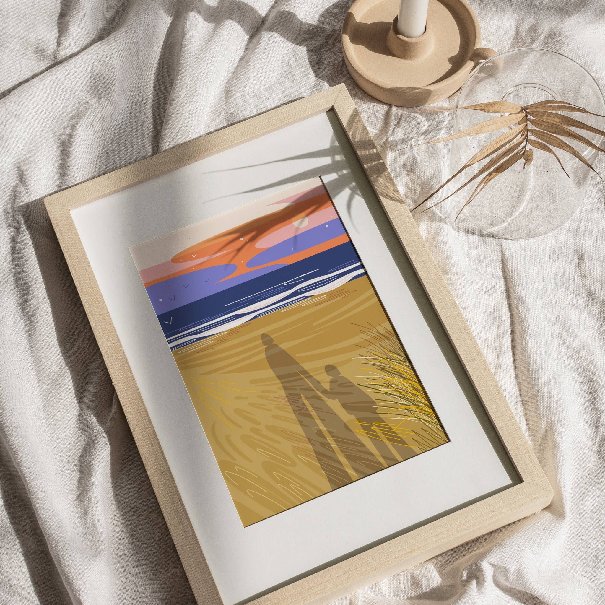 Mother and child shadow selfie print