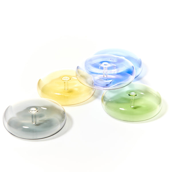 Dimple - Hand Blown Glass Incense Holder Grey - Brambles Gift Shop