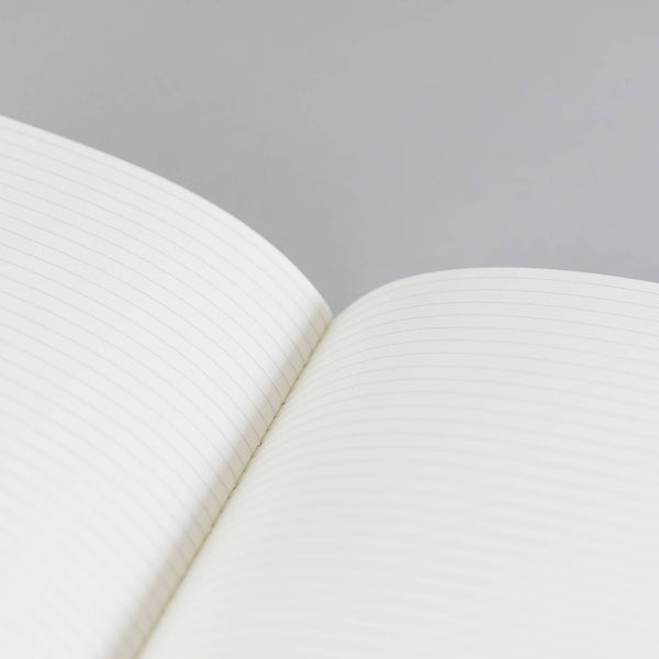 Notebook A5 Recycled Leather Lined  Paper - Charcoal - Brambles Gift Shop