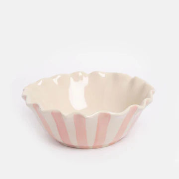 Caroline Gardner Pink Scallop Bowl with Flower