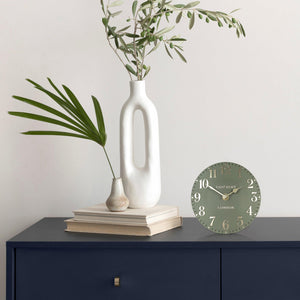 6" Arabic Mantel Clock Linchen Green - Brambles Gift Shop