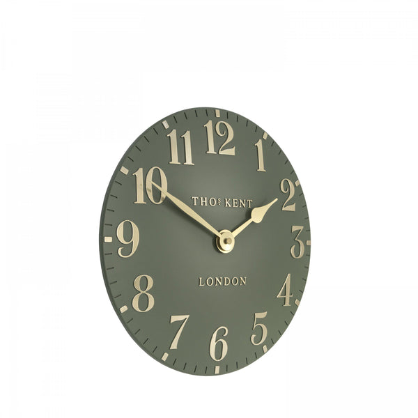 12" Arabic Wall Clock Linchen Green - Brambles Gift Shop