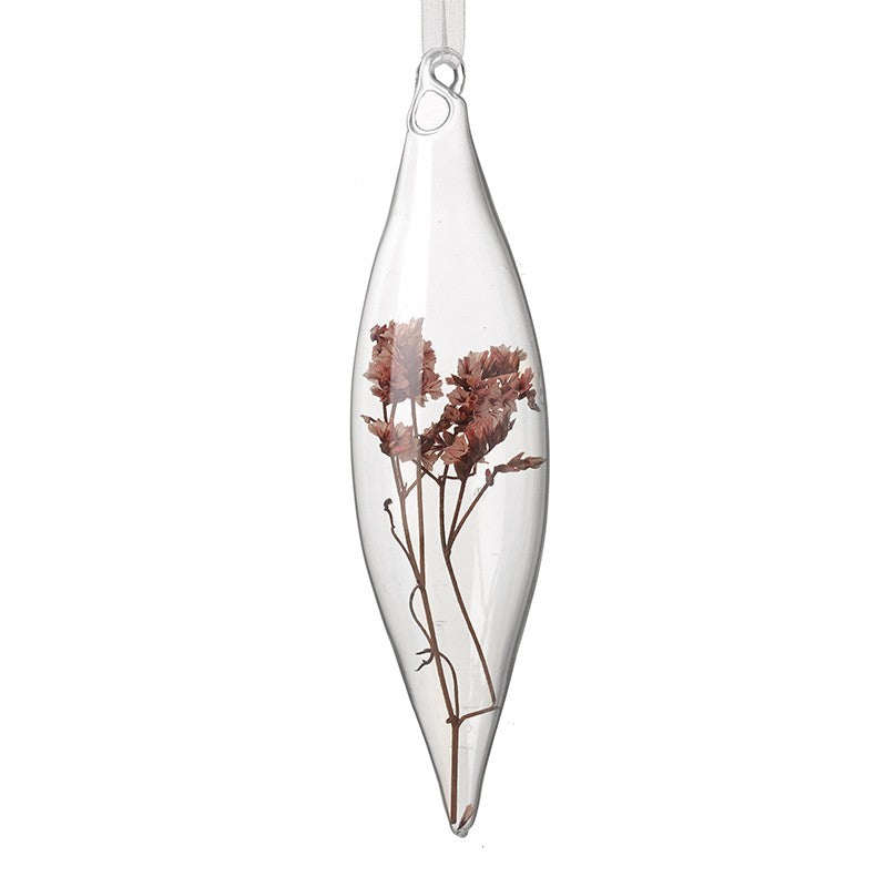 Flower In A Glass Bauble - Brambles Gift Shop