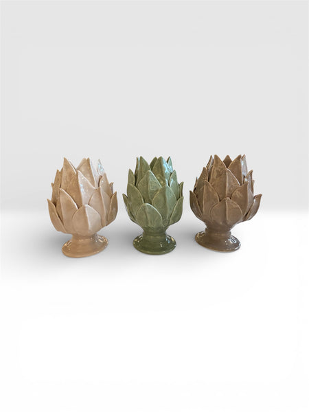 Ceramic Artichoke Tealight Holder - Brambles Gift Shop