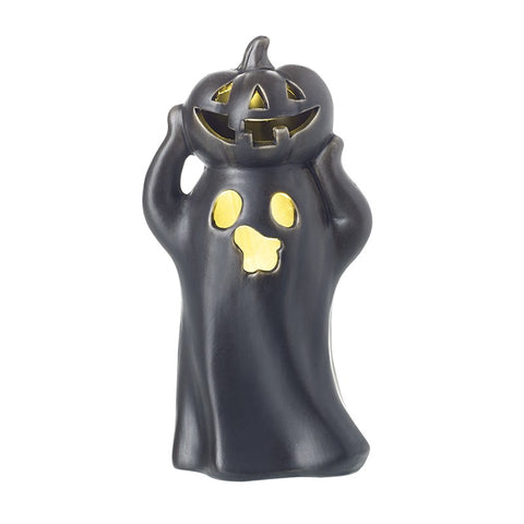 Black Light Up Ghost With Pumpkin