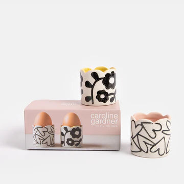 Caroline Gardner Heart and Flower Egg Cups