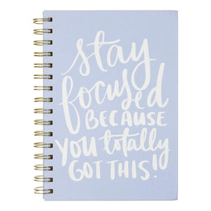 Stay Focused Spiral Vegan Leather Journal