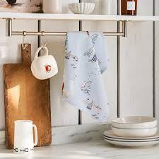 Coastal Boats Tea Towel