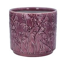 Purple Trailing Blooms Stoneware Pot Cover