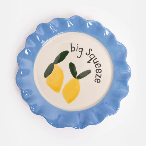 Caroline Gardner big squeeze lemon ceramic plate