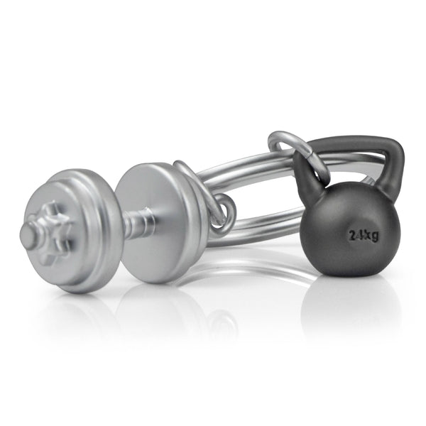 Metalmorphose Dumbbell & Kettlebell Gym Keyring - Brambles Gift Shop