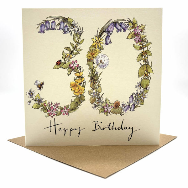 30th Birthday Card - Wildflower