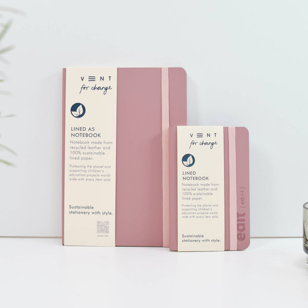 A5 recycled leather notebook - EDIT Powder Pink