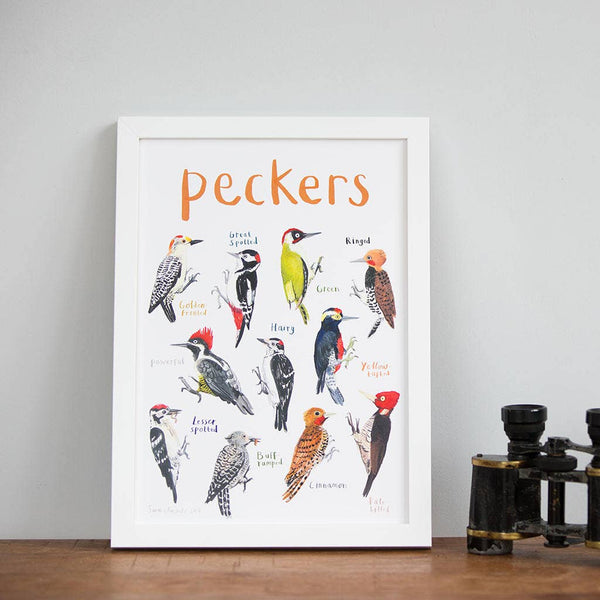 Peckers Art Print - A4 - Brambles Gift Shop