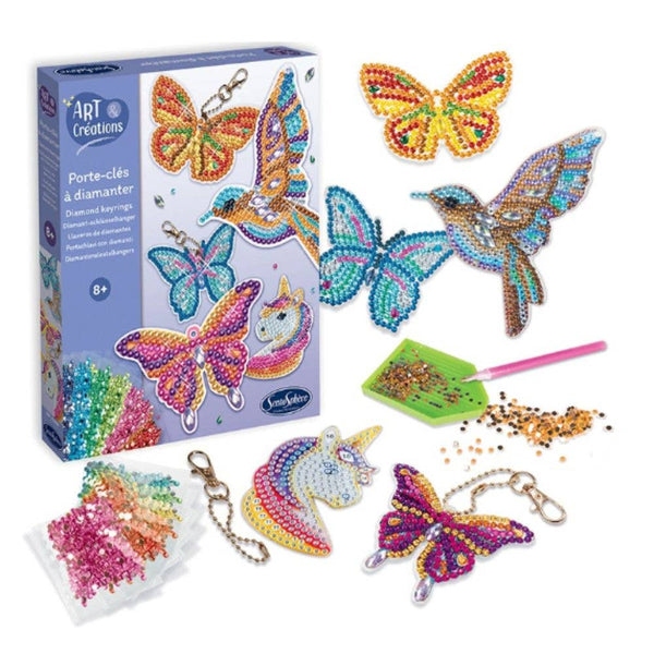 Diamond Art Keyring Craft Kit for Kids – DIY Key Chains