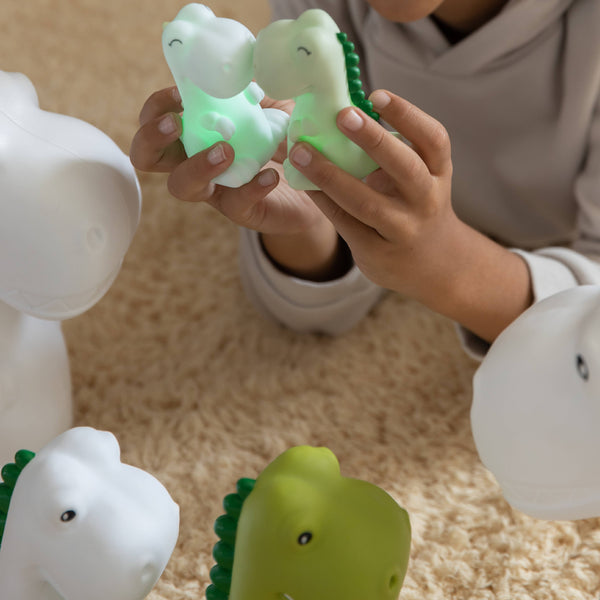 Dhink Mini Night Light Green Dino With Dark Green Mane