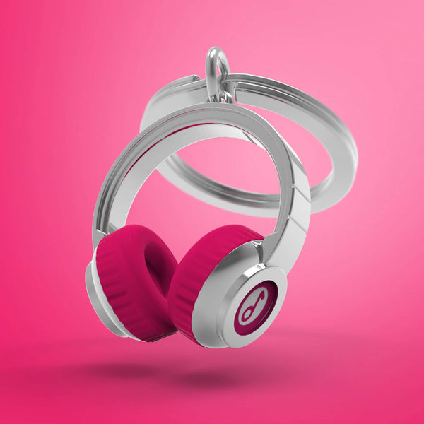 Metalmorphose Pink Headphones Keyring