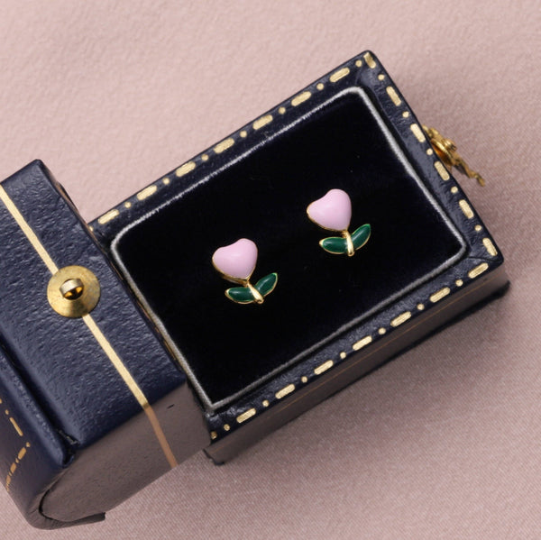 YOU'RE MY FAVOURITE Pink Enamel Flower Earrings