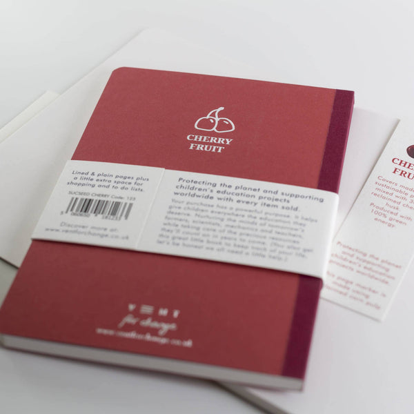 Notebook A5 Recycled - Sucseed Cherry Husk - Brambles Gift Shop
