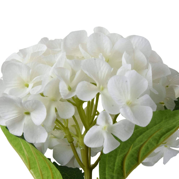 Artificial Single Hydrangea White Faux Stem 46cm 10PK - Brambles Gift Shop
