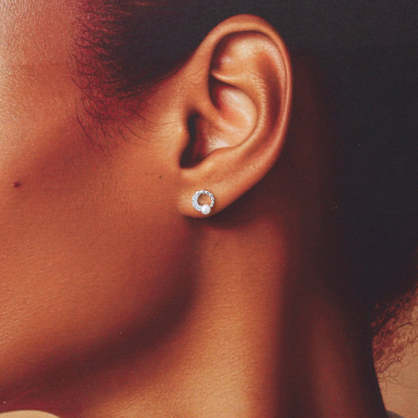 TT58042 Full Moon Pearl Sterling Silver Earrings