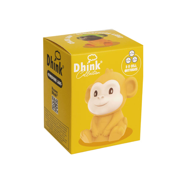 Dhink Mini Night Light Soft Brown & White Monkey