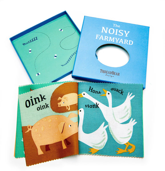 ThreadBear Noisy Farmyard Rag Book