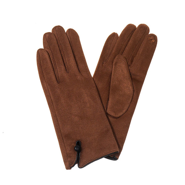 Gloves With Buttons Burnt Spice