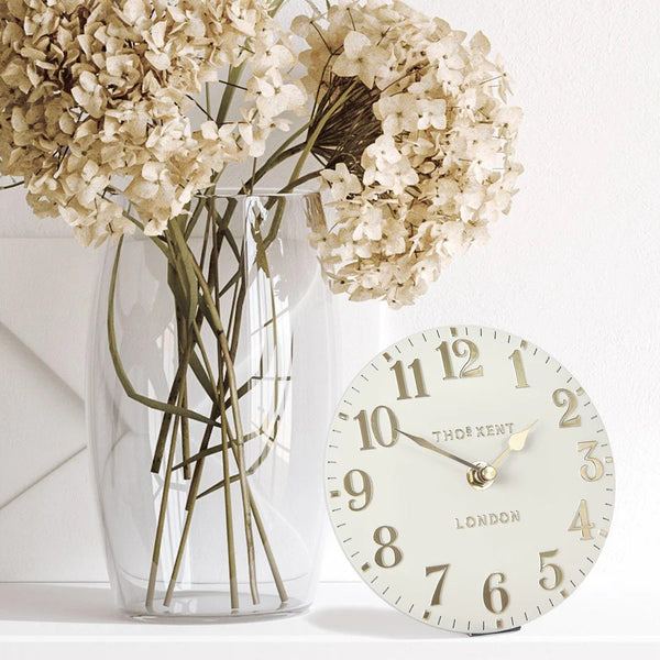 6" Arabic Mantel Clock Oatmeal - Brambles Gift Shop