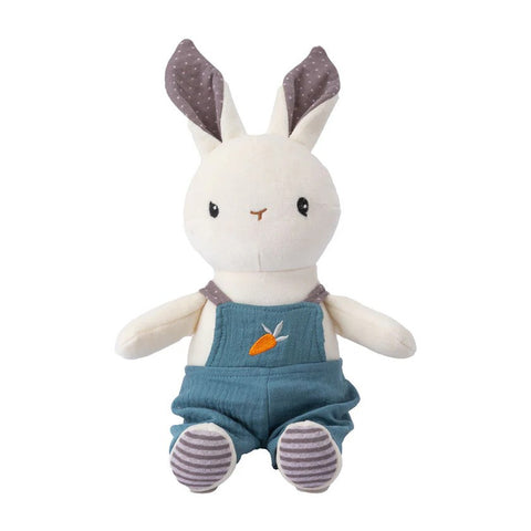 Organic Cotton Rabbit In Blue Dungarees