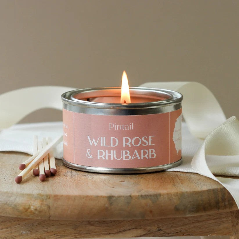 Wild Rose And Rhubarb Paint Pot Candle