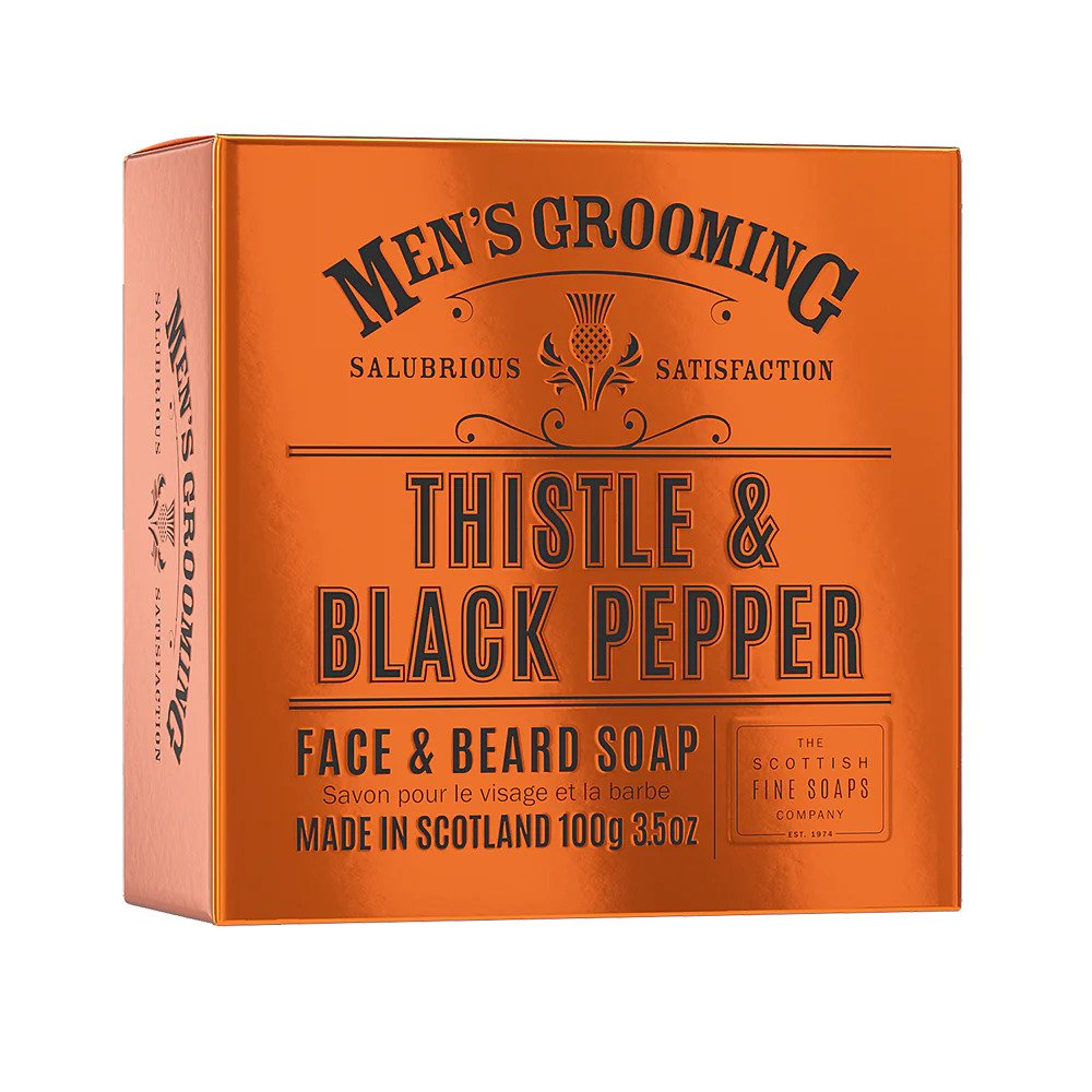 Thistle & Black Pepper Face and Beard Soap - Brambles Gift Shop