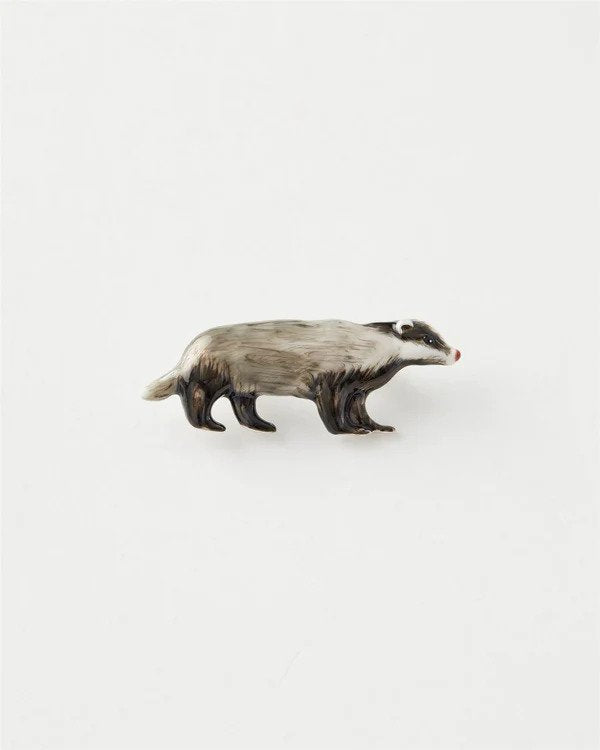Enamel Badger Brooch - Brambles Gift Shop