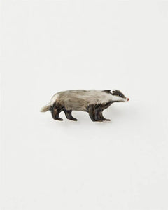 Enamel Badger Brooch - Brambles Gift Shop