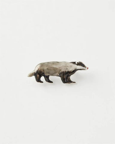 Enamel Badger Brooch - Brambles Gift Shop