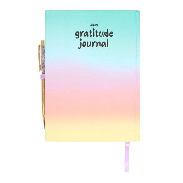 Multicoloured Gratitude Journal with Amethyst Pen - Brambles Gift Shop