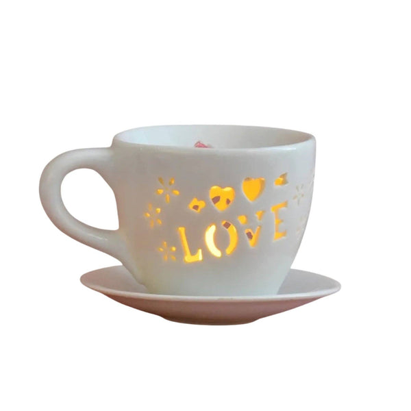 Tea Cup And Saucer Tealight / Melt Burner - Brambles Gift Shop