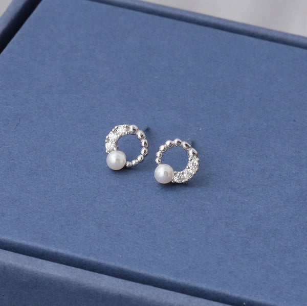 TT58042 Full Moon Pearl Sterling Silver Earrings