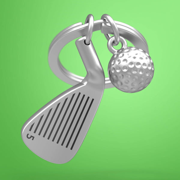 Silver Golf Club & Ball Keyring
