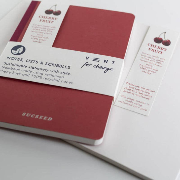 Notebook A5 Recycled - Sucseed Cherry Husk - Brambles Gift Shop