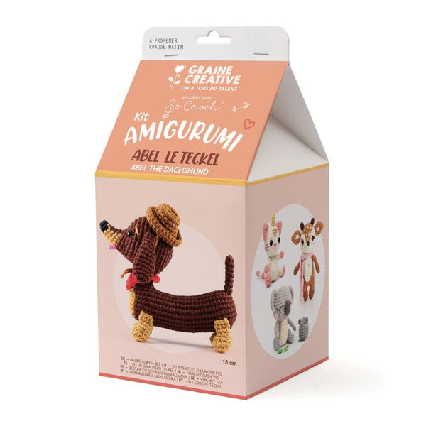 Graine Creative Amigurumi Crochet Kit – Dachshund 180mm